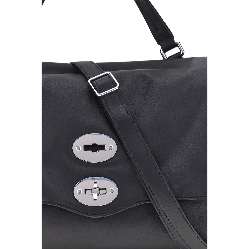 Zanellato Schwarze Handtasche aus Kalbsleder Bos Taurus